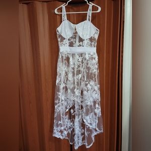 Floral Sheer High-Low Top, Sz: L/XL